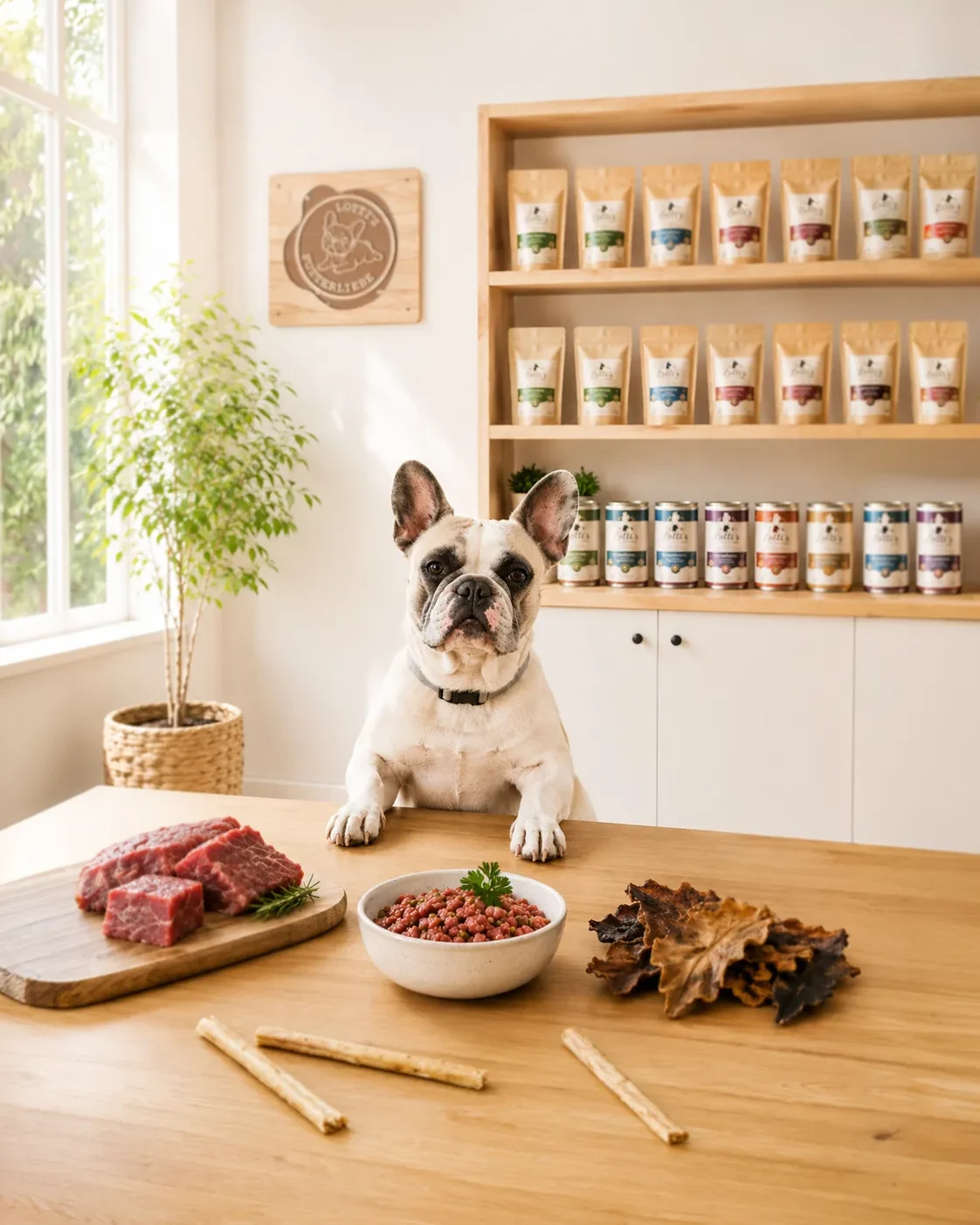 Image (Hund mit Fressnapf zu Hause)
